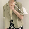 2023 Summer Loose Sweet Thin Fabric Single-breasted Short Sleeve Blazers for Women Girl Outwear Ladies Short Jackets