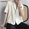 2023 Summer Loose Sweet Thin Fabric Single-breasted Short Sleeve Blazers for Women Girl Outwear Ladies Short Jackets