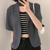 2023 Summer Loose Sweet Thin Fabric Single-breasted Short Sleeve Blazers for Women Girl Outwear Ladies Short Jackets