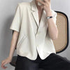 2023 Summer Loose Sweet Thin Fabric Single-breasted Short Sleeve Blazers for Women Girl Outwear Ladies Short Jackets