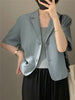 2023 Summer Loose Sweet Thin Fabric Single-breasted Short Sleeve Blazers for Women Girl Outwear Ladies Short Jackets