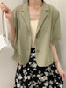 2023 Summer Loose Sweet Thin Fabric Single-breasted Short Sleeve Blazers for Women Girl Outwear Ladies Short Jackets