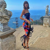 2023 Summer Floral Maxi Dress Women Slit Wrap Dress Maxi Backless Beach Dresses Sexy Party Print Fringed Woman Long Dress Skirt