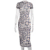 2023 Summer Mesh Sheer Floral Dress Women Short Sleeve See Through Bodycon Maxi Dress Bohemian Sexy Elegant Dresses Vestidos