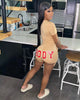 2023 Summer Body Letter Print Women Short Sleeve Shirts and Shorts Body Sets Spandex 2 Piece Biker Short Set
