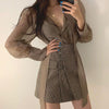 2023 Summer Korean Retro Light  Lace-up Single-breasted Long-sleeved Shirt Skirt Suit Boutique Clothing