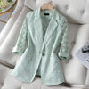 2023 Summer Lace Short Thin Hollow Outside Cardigan Suit Jacket Jacket Women White Blazer Women Woman Office Hollow Out