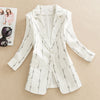 2023 Summer Three-Quarter Sleeve Cotton And Linen Small Suit Jacket Women's Short Slim Large Size Female Coat