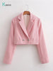 2023 Summer Women's Suit Jacket Short Style Simple Classic Spring Long Sleeve Elegant Office Ladies High Street