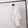 2023 Summer Solid Color Elegant Blazer Casual Thin Women's Jacket Korean Style V-neck Office Lady Suit Coat Mid-length Clothes