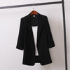 2023 Summer Solid Color Elegant Blazer Casual Thin Women's Jacket Korean Style V-neck Office Lady Suit Coat Mid-length Clothes