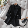 2023 Summer Solid Color Elegant Green Blazer Casual Thin Women Jacket Women's Korean Style V-neck Office Lady Suit Coat