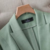 2023 Summer Solid Color Elegant Green Blazer Casual Thin Women Jacket Women's Korean Style V-neck Office Lady Suit Coat