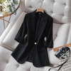 2023 Summer Solid Color Elegant Green Blazer Casual Thin Women Jacket Women's Korean Style V-neck Office Lady Suit Coat