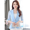 2023 Summer Women Suit Thin Blazer Jacket Short Slim White Black Three-Quarter Sleeves Ruffled Chiffon