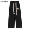 2023 Sweatpants Streetwear Men Hip Hop Vintage Embroidery Casual Baggy Sweat Pants Harajuku Loose Trousers Green Black