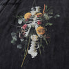 2023 T-Shirt Streetwear Men Hip Hop Floral Skull Skeleton Print Long Sleeve Tshirt Harajuku Casual Cotton Distressed Wash Shirts