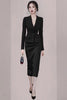 2023 Woman Spring Autumn OL Suits Female Long Sleeve Blazer Jackets + Midi Slim Package Hip Skirts Ladies 2 Piece Sets J56