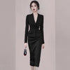 2023 Woman Spring Autumn OL Suits Female Long Sleeve Blazer Jackets + Midi Slim Package Hip Skirts Ladies 2 Piece Sets J56