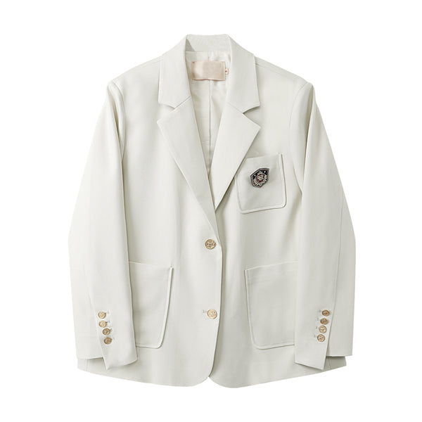 2023 Women Autumn Winer Preppy Style Korean Loose Blazers Long Sleeves Buttons Suit Coat Office Lady Elegant Tops Female