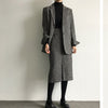 2023 Women Autumn Winter Woolen 2 Piece Sets Female Office Lady Blazer Coats + Slim Package Hip Skirts Ladies Suits K11