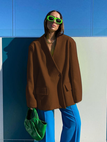 2023 Women Blazer Office Lady Loose Classic Coat Suit Jacket Female Chic Outwear Outfits Veste Femme Streetwear