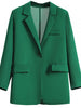 2023 Women Blazer Spring Autumn Blazers Lady Casual Suit Pockets Jackets Coat Loose Black Green Women Blazer Thin Jackets Femme