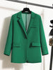 2023 Women Blazer Spring Autumn Blazers Lady Casual Suit Pockets Jackets Coat Loose Black Green Women Blazer Thin Jackets Femme