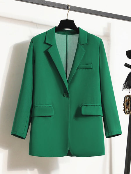 2023 Women Blazer Spring Autumn Blazers Lady Casual Suit Pockets Jackets Coat Loose Black Green Women Blazer Thin Jackets Femme