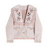 2023 Women Pink Long Sleeve Blazers French Style Chic Design Embroidery Weave Suit Baggy Ladies Tops Jackets Coat Feamle
