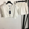 2023,Women Summer Shorts Sets Thin Short Sleeve Single Button Blazer And Skorts Shorts Female Crop Tops Two Piece Set