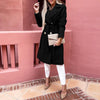 2023 Women's Autumn Casual Coat V-Neck Double-Breasted Long Woolen Coat Ladies Winter Elegant Solid Lace-Up Waist Coat