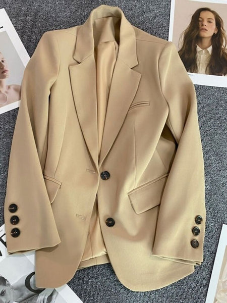 2023 Women's Korean Casual Professional Long Sleeve Double Breasted Temperament Elegant Loose Top Jacket