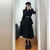 2023 Women's Spring Autumn Black Blazer Skirts Two Piece Dress Set Korean Office Lady Graceful Slim Suit Jacket Outfits
