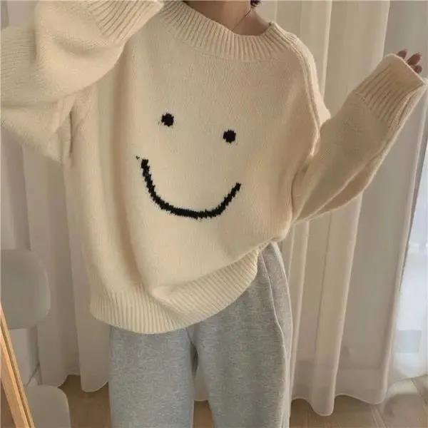 2023 Y2K Sweet Sweater Women's Lazy Autumn Winter Outerwear Kawaii Casual Sweater Loose Korean Style Cute College Top
