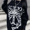 2023 Y2k Aesthetic Grunge Sweater Loose Streetwear Black Pullover Skull Print Gothic Women Jumper Harajuku Punk Knitwear 90s