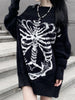 2023 Y2k Aesthetic Grunge Sweater Loose Streetwear Black Pullover Skull Print Gothic Women Jumper Harajuku Punk Knitwear 90s