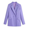 2023 ZA Women Light Purple Double Breasted Casual High Street Long Sleeve Jacket + Belt Decoration Slim Mini Skirts0