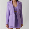 2023 ZA Women Light Purple Double Breasted Casual High Street Long Sleeve Jacket + Belt Decoration Slim Mini Skirts0