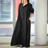 2023 ZANZEA Women Sundress  Hooded Maxi Dress Vintage Cotton Linen Dress Female Casual Vestidos Long Sleeve Robe