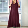 2023 ZANZEA Women Sundress  Hooded Maxi Dress Vintage Cotton Linen Dress Female Casual Vestidos Long Sleeve Robe