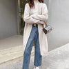 2023 autumn and winter V-Neck long cardigan solid color coat women's cashmere cardigan thick sweater Korean casual cas