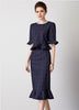 2023 autumn and winter women's clothing styles Flounce Stitching Plaid Suit 0920