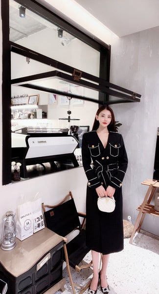 2023 autumn and winter women's clothing styles Short Suit Coat High Waist Skinny Pants Suit 0907
