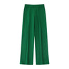 2023 autumn women's temperament retro green feathers back split straight suit all-match jacket