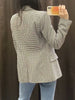 2023 autumn women's all-match lapel long-sleeved houndstooth double-breasted slim casual suit jacket