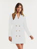 2023 slim ol solid color casual double breasted medium length suit coat dress