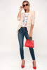2023 temperament women's coat top solid color slim long-sleeved solid color small suit