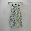 2023 summer style, temperament sexy print, sweet and gentle style, two-piece waist skirt