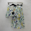 2023 summer style, temperament sexy print, sweet and gentle style, two-piece waist skirt